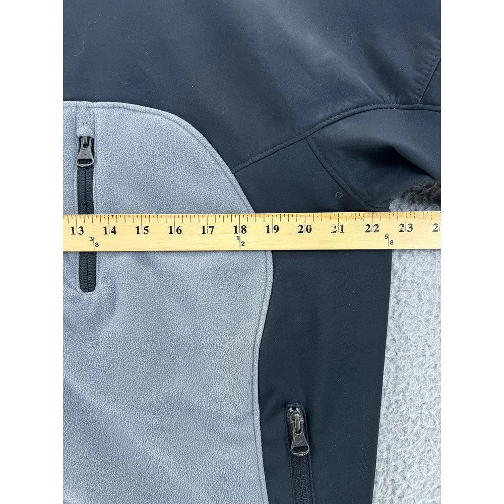 Vintage Nike Y2K Men's Fleece Jacket Black Grey Colorblock Full Zip‎ Medium